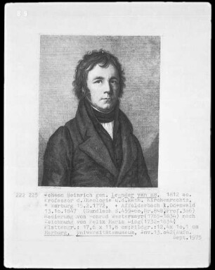 Leander van Eß (1772-1847), 1812 Professor der Theologie und katholischen Kirchenrechte in Marburg