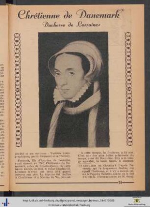 Chrétienne de Danemark. Duchesse de Lorraine.
