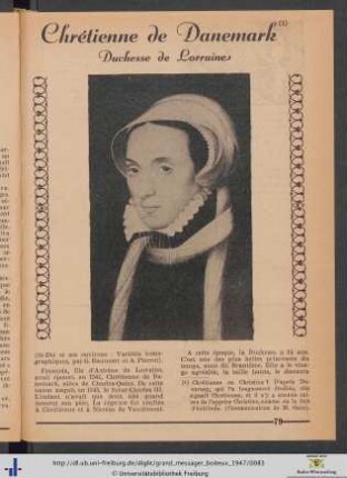 Chrétienne de Danemark. Duchesse de Lorraine.