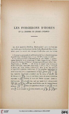 Les forgerons d'Horus