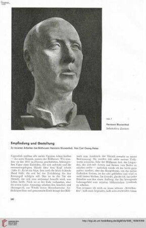 54: Empfindung und Gestaltung : zu neueren Arbeiten des Bildhauers Hermann Blumenthal