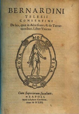 De his, quae in Aere Fiunt et de Terraemotibus : liber unicus