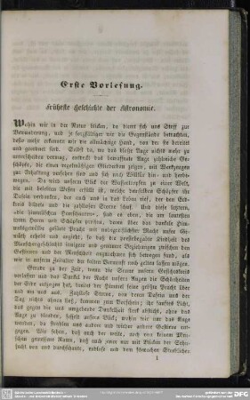 Erste Vorlesung. Früheste Geschichte der Astronomie