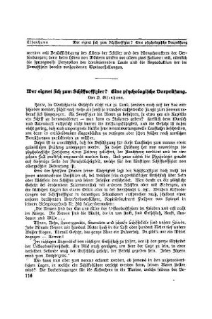 Wer eignet sich zum Schiffsoffizier? Eine psychologische Vorprüfung