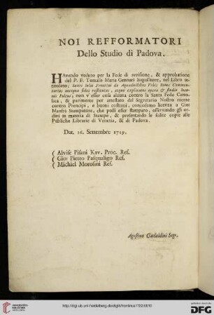 Noi Refformatori dello studio di Padova