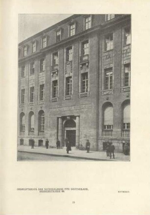 Geschäftshaus der Nationalbank für Deutschland, Behrenstrasse 68. Mittelbau