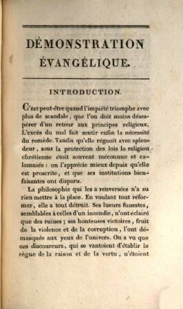 Démonstration évangélique : suivie d'un essai sur la tolérance