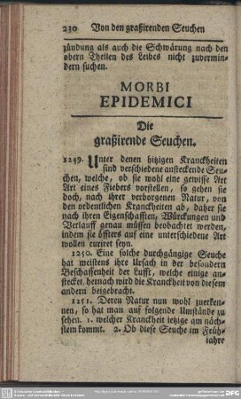 Morbi Epidemici : Die graßirende Seuchen