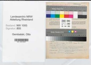 Entnazifizierung Otto Gembatski, geb. 31.01.1902 (Schneider)