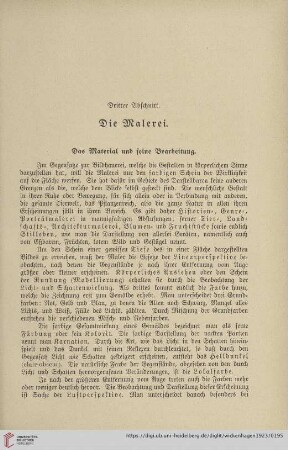 Dritter Abschnitt: Die Malerei