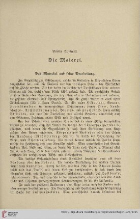 Dritter Abschnitt: Die Malerei