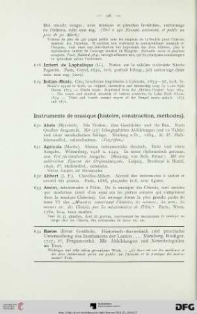 Instruments de musique (histoire, construction, méthodes) (Nr. 630-775)