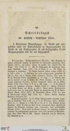 26. Schreibekunst im christlich = kirchlichen Leben