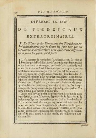 Diverses Especes de Piedestaux Extraordinaires
