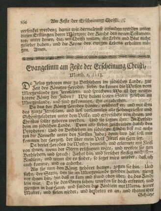 Evangelium am Feste der Erscheinung Christi, ...
