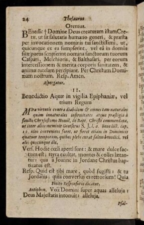 24-34, Benedictio Aquae in vigilia Epiphaniae, vel trium Regum; ...
