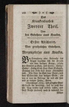 Erster Abschnitt. Von gewöhnlichen Gebethern.