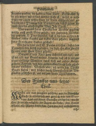 Der Fünffte und letzte Theil.