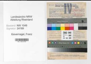 Entnazifizierung Franz Kievernagel , geb. 25.10.1903 (Gastwirt)