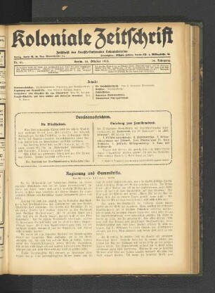 Nr. 41. Berlin, 10. Oktober 1913. 14. Jahrgang.