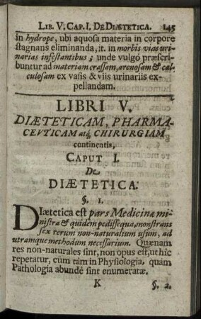Caput I. De Diaetetica