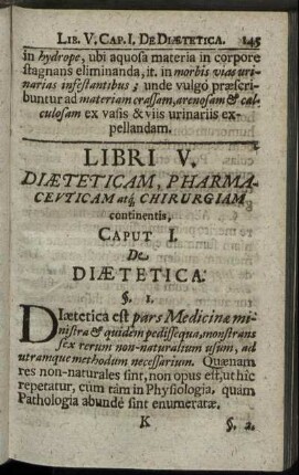 Caput I. De Diaetetica