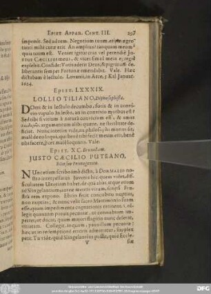 Epist. XC. Bruxellam. Iusto Caecilio Puteano, Filio suo Primogenito.