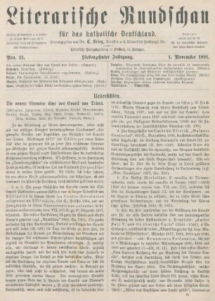 321-326 Die neuere Literatur über das Concil von Trient