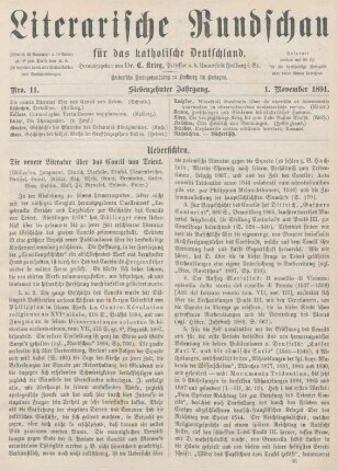 321-326 Die neuere Literatur über das Concil von Trient