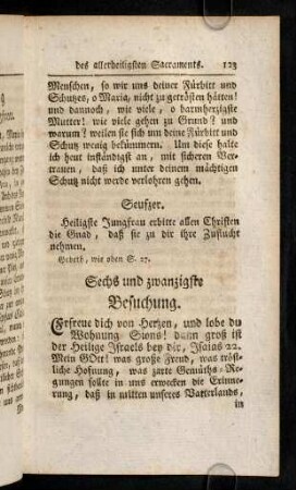 123-152, Besuchung 26 bis 31.