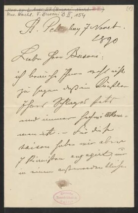Brief an Ferruccio Busoni : 07.11.1890