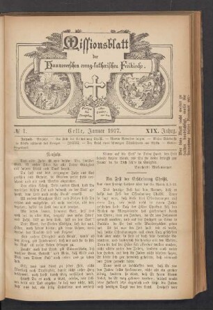 N°. 1. Januar 1917. XIX. Jahrg