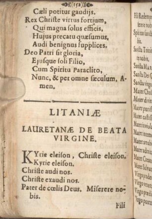 Litaniae Lauretanae De Beata Virgine.