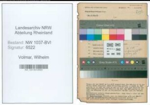 Entnazifizierung Wilhelm Volmar , geb. 16.10.1895 (Lehrer)