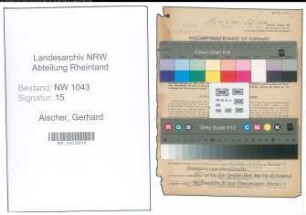 Entnazifizierung Gerhard Alscher , geb. 11.07.1902 (Lehrer)