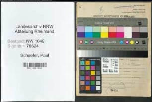 Entnazifizierung Paul Schaefer , geb. 10.12.1893 (Wegemeister)