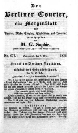 No. 677., Sonnabend, den 2. Mai 1829