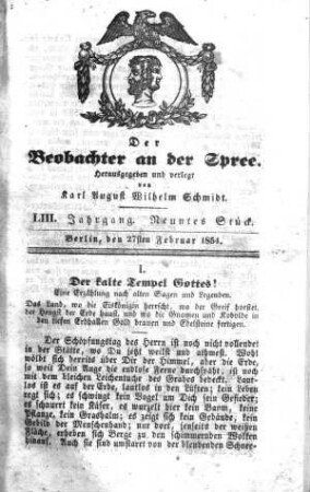 9. Stück, 27. Februar 1854