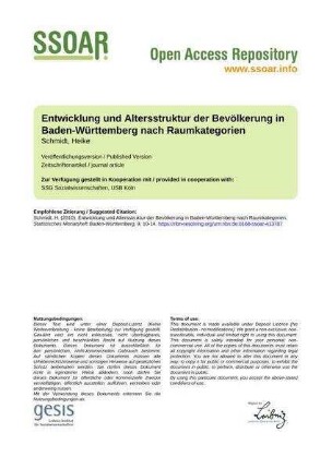 Entwicklung und Altersstruktur der Bevölkerung in Baden-Württemberg nach Raumkategorien