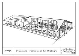 Offenfront-Tretmiststall für Milchkühe