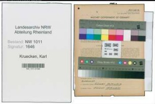 Entnazifizierung Karl Kruecken , geb. 12.02.1906 ()