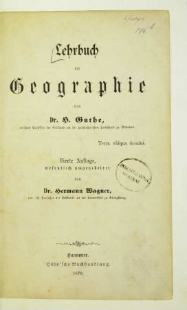 Lehrbuch der Geographie