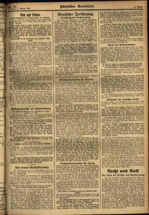 Zweite Ausgabe vom Dienstag, den 03. Oktober 1933.