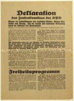Flugschrift der KPD gegen den Young-Plan und Aufruf zur Unterstützung