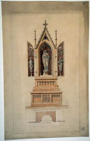 Entwurfszeichnung für einen Seitenaltar