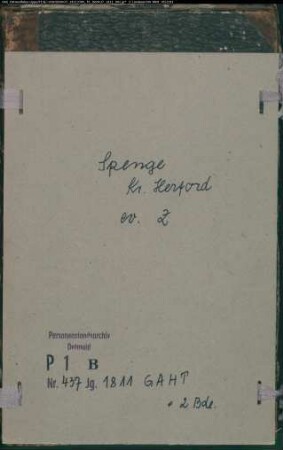 Zivilstandsregister der evangelischen Gemeinde Spenge, Kreis Herford (GAHT 1811) (Gemeinde: Evangelische Gemeinde Spenge)