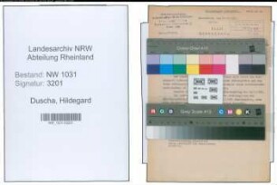 Entnazifizierung Hildegard Duscha , geb. 23.09.1908 ()