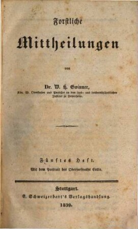 Forstliche Mittheilungen. 2. (1839/40). - H. 5 - 9