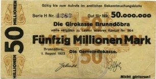 Notgeld - 50 Mill. Mark