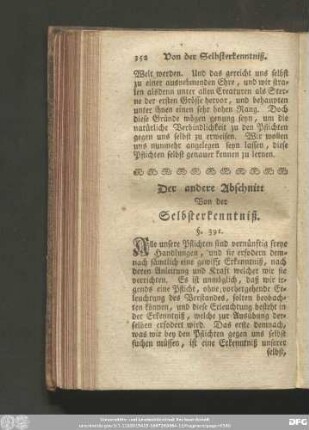 Der andere Abschnitt. Von der Selbsterkenntniß.
